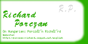 richard porczan business card